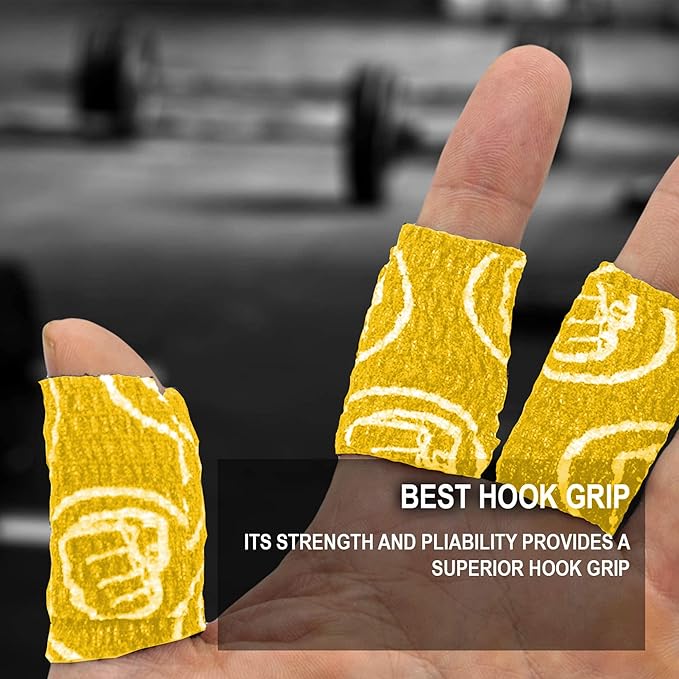 WOD Nation Flexible Hook-Grip Athletic Tape – Easy-Tear, Sweat-Proof Thumb & Finger Strips for Weightlifting