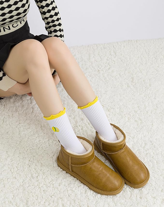 Yawlsow Pilates Grip Socks for Women Yoga Grippy Socks Cute Barre Non Skid Athletic Crew Sticky Sock Workout Hospital