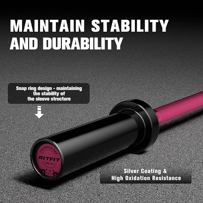 RitFit Barbell Weight Set - 4/6FT Olympic Barbell with Weight Plates (55-275LB Total) - Weightlifting Equipment for Squats, Curls, Deadlifts, Presses, Hip Thrusts