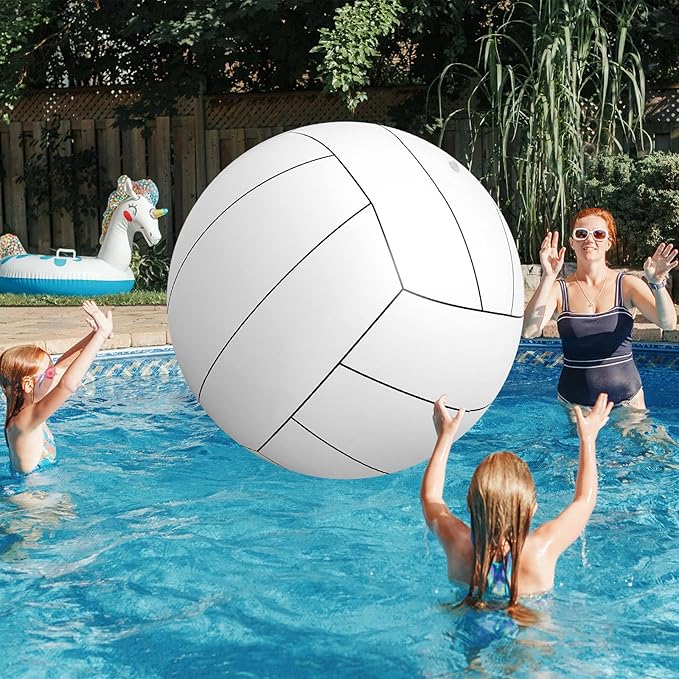 Lewtemi Giant Inflatable Sports Balls Large Inflatable Beach Ball Baseballs Soccer Rainbow Basketball Football for Sport Birthday Party Favor(2 Pcs,Baseball, Volleyball,40 Inch)