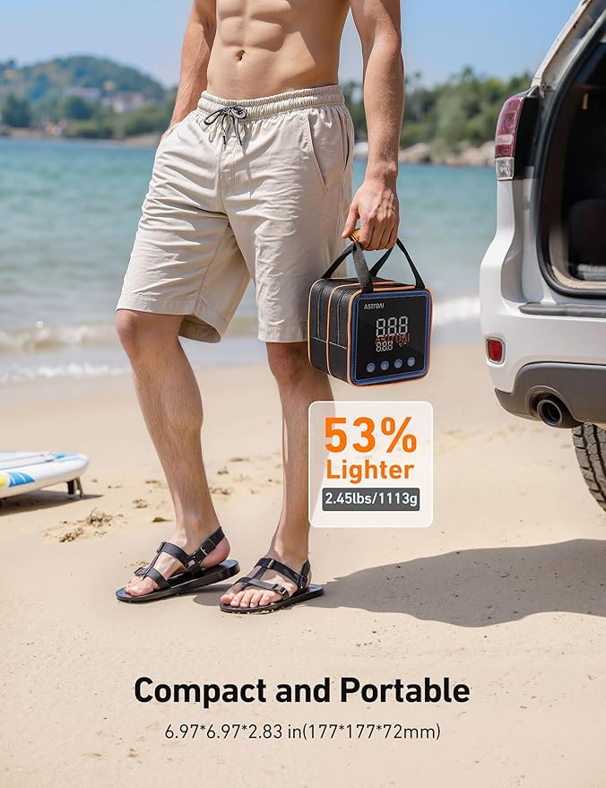 AstroAI P2 Paddle Board Pump 20PSI 12V DC Car Connector Portable,SUP Pump for Paddleboard, Air Pump with Auto-Off, Deflation Function for Paddle Board, Kayaks and Boats