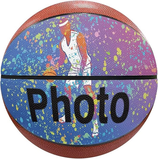Personalized Basketball Leather Basketball Custom Basketball with Your Personalized Pictures Text Sports Equipment