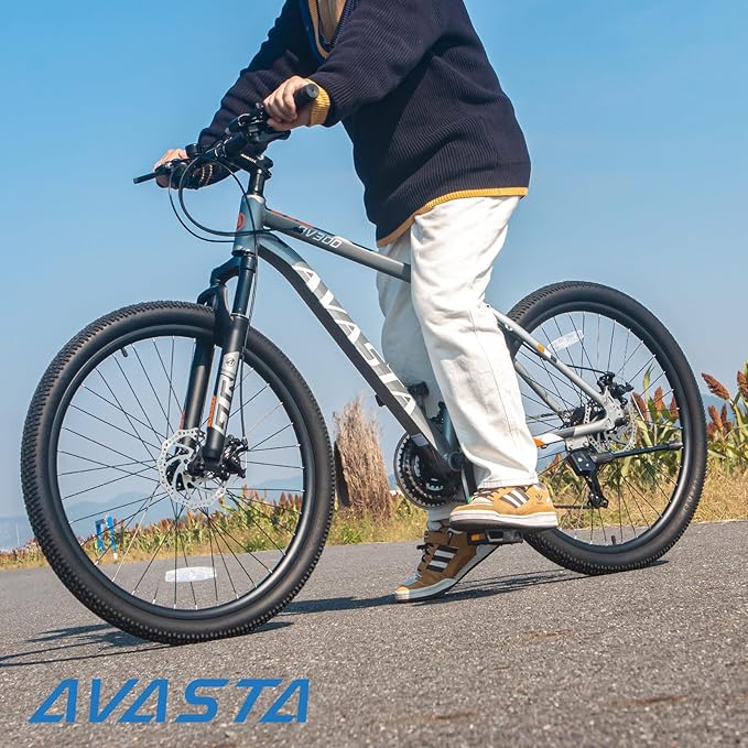 AVASTA AV300 26 27.5 inch Mountain Bike with 21-Speed，Aluminum Frame, Dual Disc Brake, Comfortable Saddle,Multiple Colors