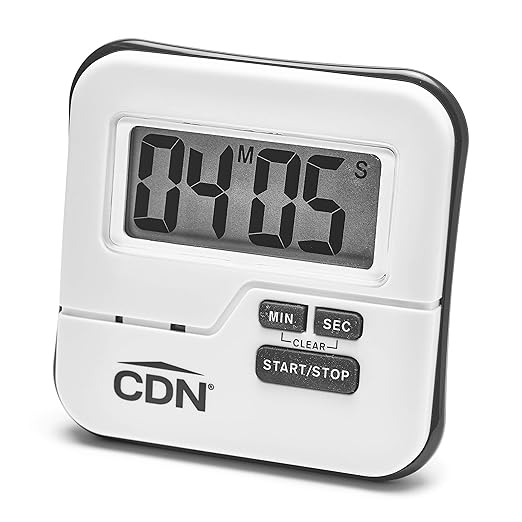 CDN Waterproof Kitchen Timer | Big Digital Display | 90-Second Loud Alarm with Flashing Light | Shatterproof & Steamproof | Magnet & Stand Mount | Ideal for Chefs | TMW1