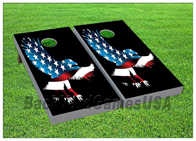 American Flag Series - Premium Cornhole Boards - Includes 2 Regulation Size 4' x 2' Cornhole Boards, and a Set of 8 Double Stitched Cornhole Bags