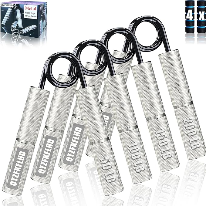 Grip Strength Trainer with Forearm Strengthener, Hand Grip Strengthener, Hand Extension Exerciser, Stress Relief Ball and Hand Grip Strengthener for Muscle Building and Injury Recover(5 PCS)