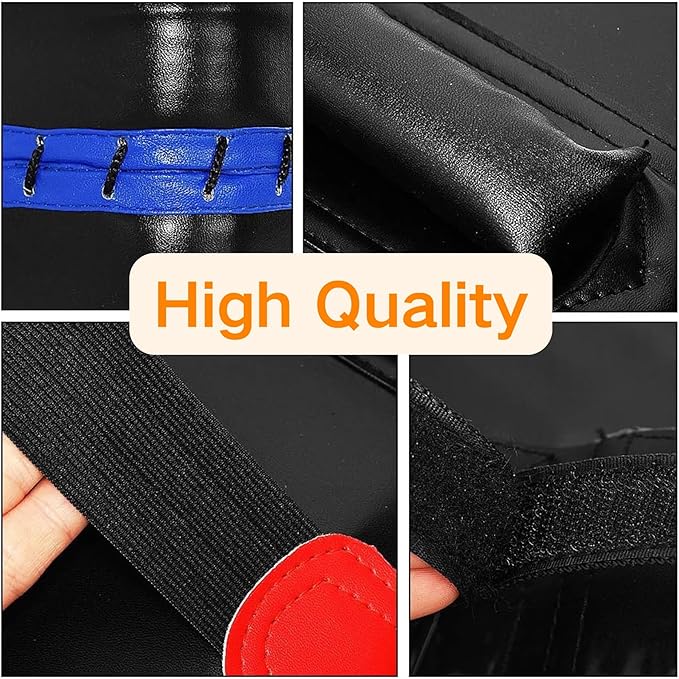 TLBTEK Taekwondo Kick Shield - Muay Thai MMA Karate Kickboxing Training Pads - Curved Leather Strike Shield