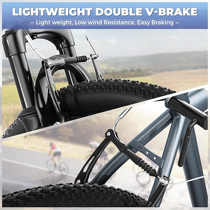 Outroad 26 Inch Comfort Mountain Bike,1-Speed/High-Carbon Steel Adult Bike with V Brakes, Adjustable Ergonomic Seat Bicycle for Men and Women