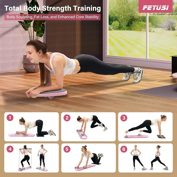 Pilates Board,Foldable Pilates Reformer Sets with Timer,Multifunctional Abdominal Pilates Board for Home Workout Equipment,Portable Ab Board Trainer Pilates Exercise Machine, Pilates Board for Women