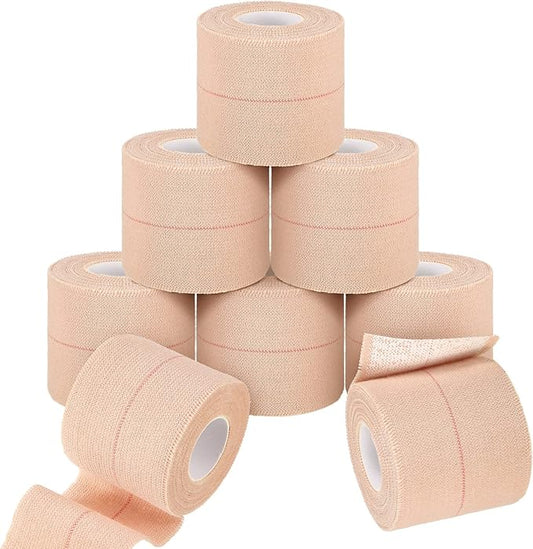 Tondiamo 8 Rolls Elastic Adhesive Bandage Tape Medical Bandage Wrap Athletic Sports Tape Flexible Stretch Skin Bandages Strips for Ankle, Knee, Wrist Sprains Animal Pets(2 Inch X 5 Yard)