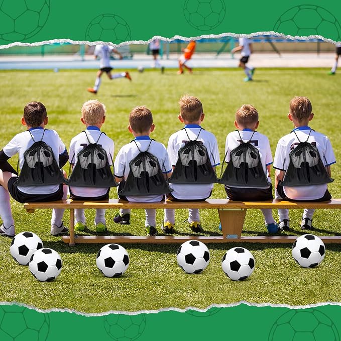 6 Pack Operation Deflated Christmas Soccer Ball with Pump for Child,Items Bulk Deals Soccer Balls,Classic Soccer Balls with Mesh Sport Bag Pump Needle for Shoebox Gift Fillers Charity Donations