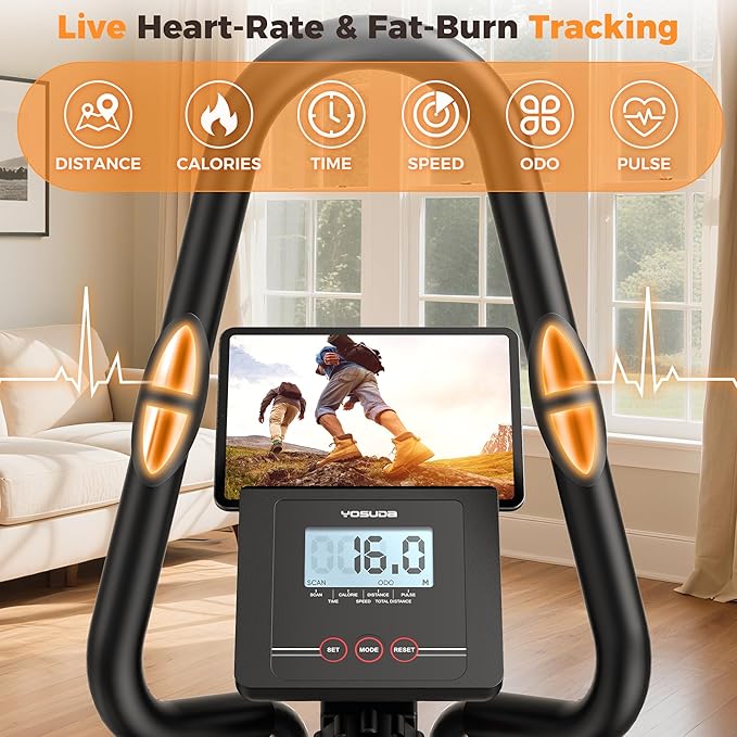 YOSUDA Elliptical Exercise Machine, 3-in-1 (Elliptical + Cardio Climber + Stair Stepper) Elliptical Machine for Home with 45°Incline, 15.5 in Stride, 16-Levals Resistance, Quiet Magnetic System
