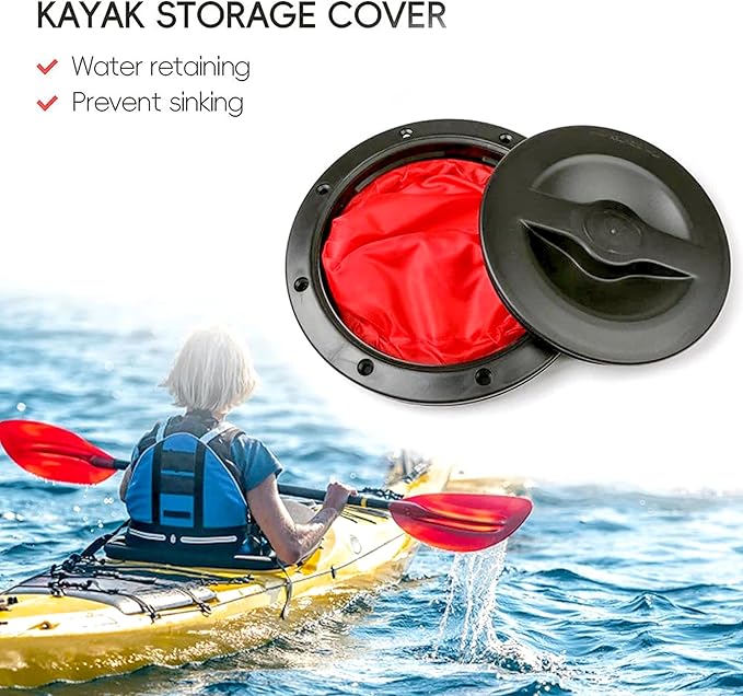 6/8/9 Inch Round Hatch Cover Deck Plate ABS Accessories Hatch Cover with Red Waterproof Bag for Kayak Boat Fishing Rigging
