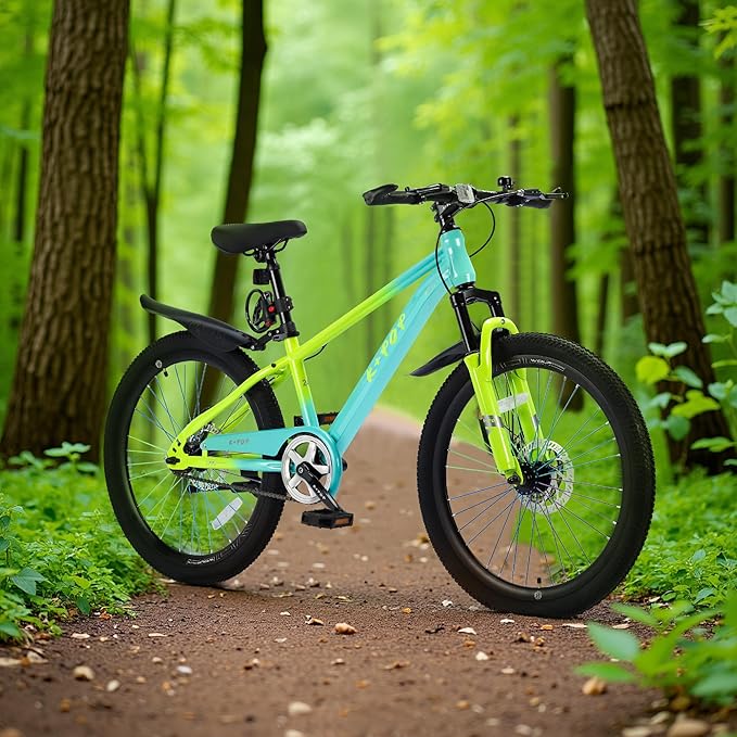 20/24 Inch Mountain Bike for Kids, Girls Boys Bikes Ages 8-12, Single Speed Mountain Bicycle with Suspension Fork, 20/24 Inch Bike Boys Girls Bicycles with Front and Rear Disc Brakes