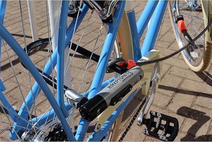 Kryptonite Kryptolok Standard Bike U-Lock with Cable, Heavy Duty Anti-Theft Bicycle U Lock, 12.7mm Shackle and 10mm x 4ft Length Security Cable with Mounting Bracket and Keys