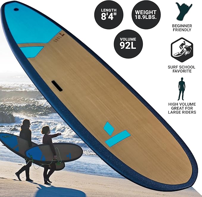 TAHE 8'4" Meteor Foam Surfboard – Premium Molded Soft Top | Durable, Lightweight & Stable | Ideal for Beginners, Rentals & Schools | Skin-Tec Construction for Long-Lasting Performance