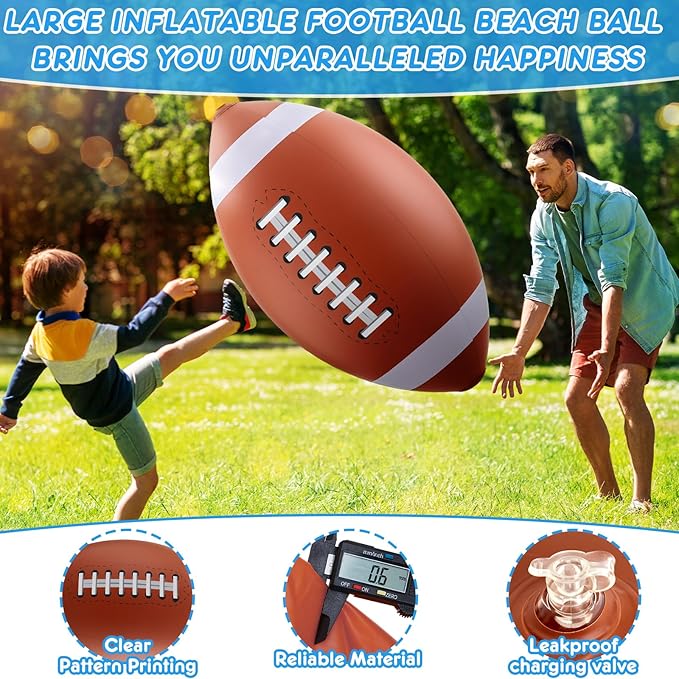 Lewtemi Giant Inflatable Sports Balls Large Inflatable Beach Ball Baseballs Soccer Rainbow Basketball Football for Sport Birthday Party Favor(4 Pcs,Soccer, Baseball, Basketball, Football,40 Inch)