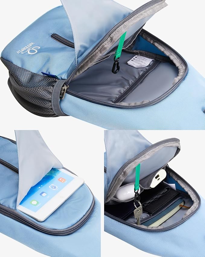 WATERFLY Crossbody Sling Backpack Sling Bag Travel Hiking Chest Bag Daypack