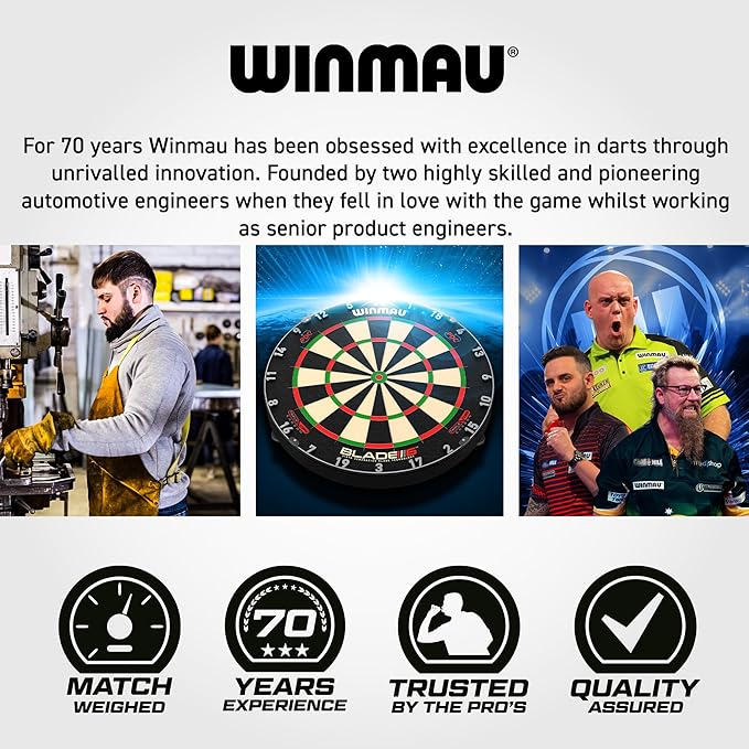 WINMAU Darts - Professional Player - Steve Beaton Legacy Edition 90% Tungsten Darts Set with Dart Flights and Dart Shafts (Stems) – Available in Soft and Steel Tip - Available weights 18g, 22g and 24g