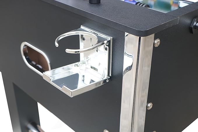 54" Foosball Table - Soccer Table Game for Home/Office, Foosball Table with Levelers, Heavy Duty MDF & Steel Construction with Chrome Players - Includes 4 Balls (Black)