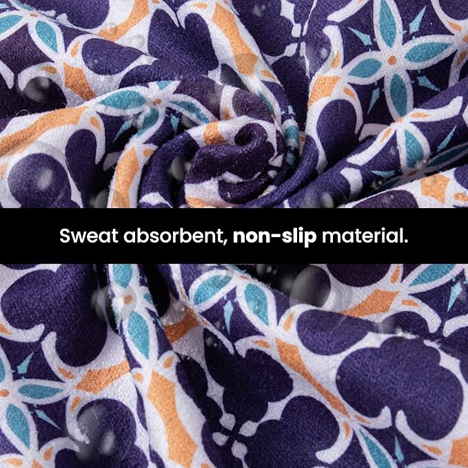 Yoga Drip Yoga Towel - Non Slip Hot Yoga Mat Towel With Corner Pockets, No-Skid Grip, and Built-in Alignment Lines | Soft, Moisture Wicking, and Sweat Absorbent | No Bunching, Stays in Place 72" x 25"