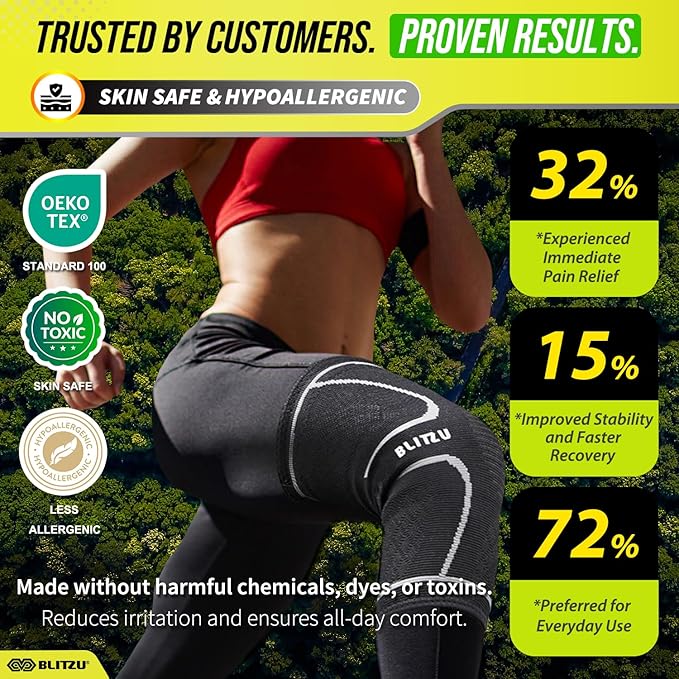 Knee Brace for Women & Men, 2 Pack Compression Knee Brace, Knee Support Sleeve for Pain Relief, Running, Workout, Sports, Knee Braces for ACL, Meniscus Tear, Arthritis and Injury Recovery Orange S