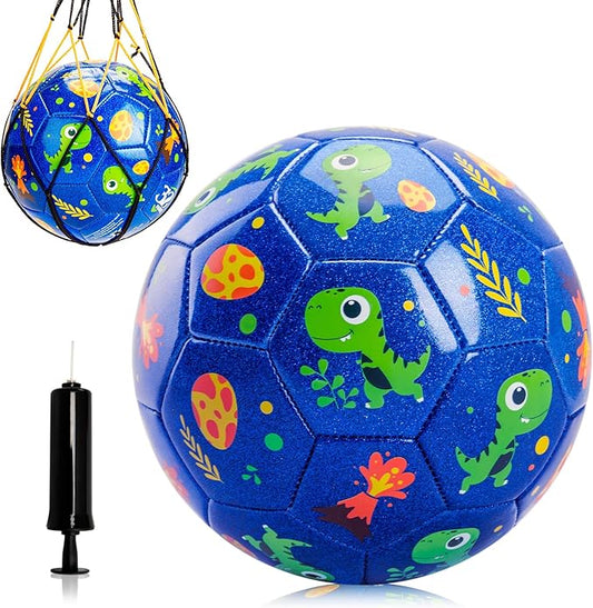 U&C Planet Soccer Ball Size 2/3/4/5 for Toddler and Kids, 1 Pack 2 Pack Classic Cartoon Ball with Pump for Girls and Boys Age 1 and up, Indoor Outdoor Soccer Game Gift