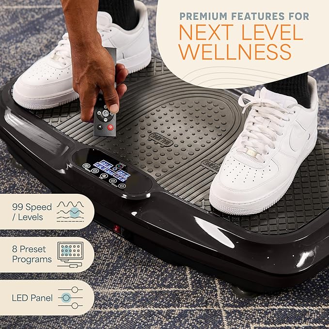 Lifepro Vibration Plate Exercise Machine with Magnetic Acupoints - Full Body Vibration Platform for Beginners and Recovery - Ideal Lymphatic Drainage Massager for Muscle Toning and Overall Fitness
