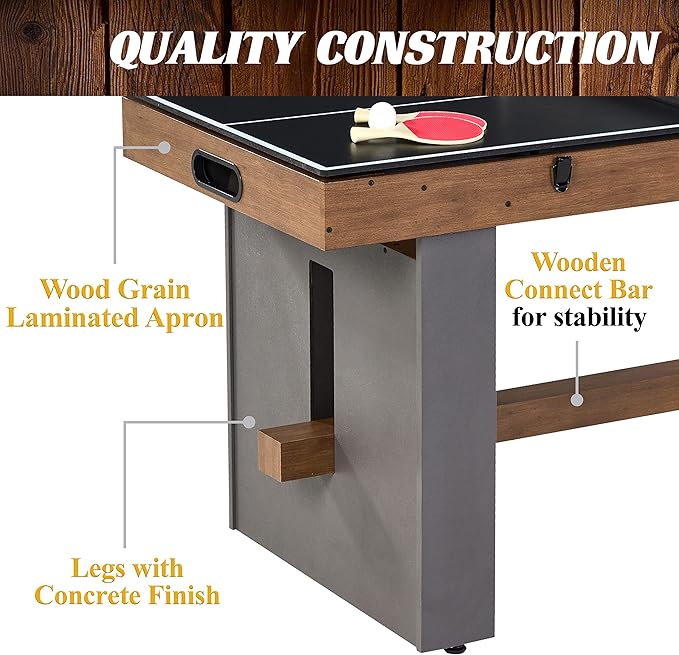 Barrington Combo Game Table – Foosball, Air Hockey, Table Tennis & More – Multi Game Table for Home or Game Room