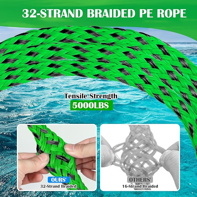 Boat Tow Harness for Tubing, Self Centering Tow Harness for 1-4 Riders Towable Tubes, Floating Boat Tow Rope for Watersports