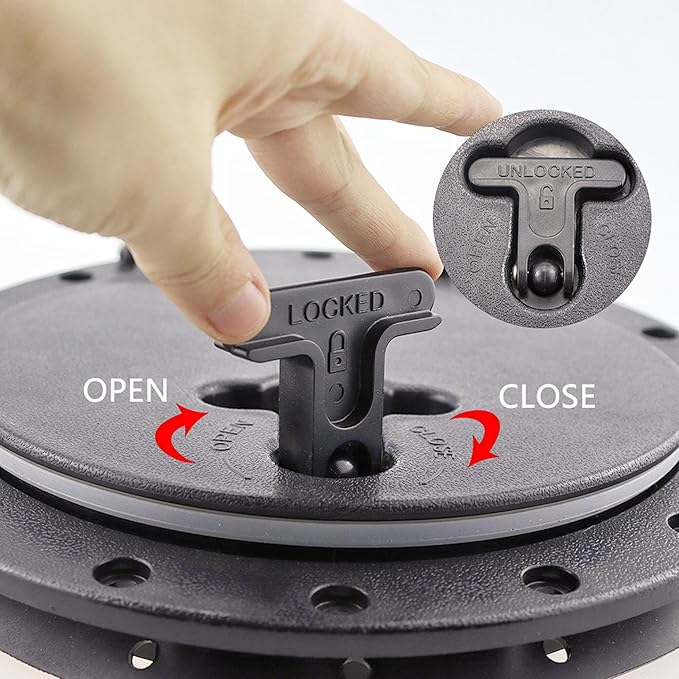 Hatch Cover Deck Plate ABS Easy Install Accessories Hatch Cover with Red Waterproof Bag and Fasteners for Kayak Boat Fishing Rigging