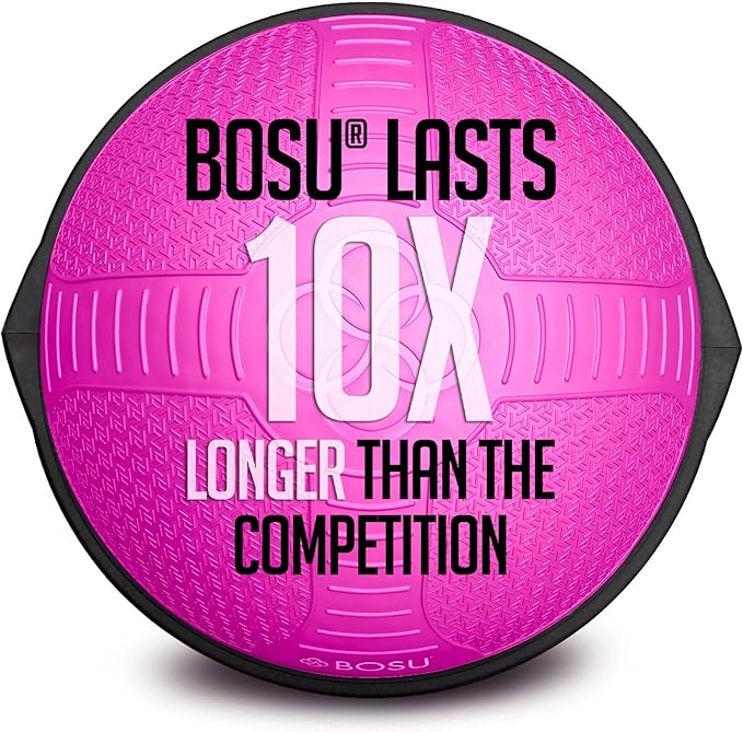 Bosu Half Ball Home Balance Exercise Trainer for Strength and Flexibility Workouts with Built to Last Burst Resistant Material and Hand Pump