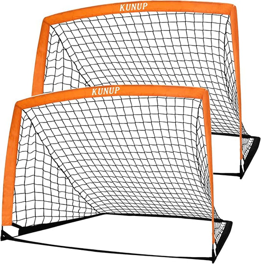 2 of 5×3 6x4 9x5 FT Portable Kids Soccer Goals Set, Foldable Soccer Practice Nets for Backyard with Carrying Bag for Toddler Youth Pop Up Soccer Training Equipment Indoor Outdoor Sports Game Gift