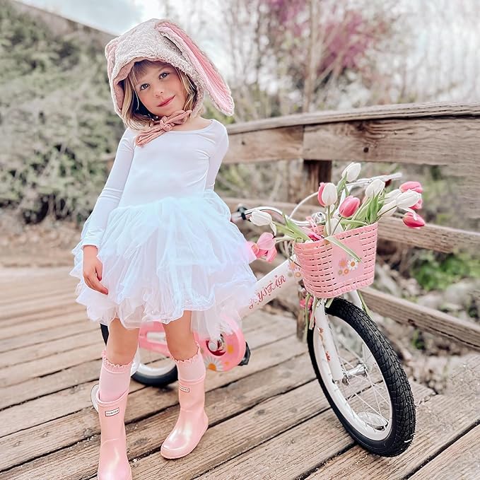 JOYSTAR Little Daisy Kids Bike for Girls Boys Ages 2-7 Years, 12 14 16 Inch Girls Bikes with Doll Bike Seat & Streamers, Boys Bike with Flag & Number Plate, Multiple Colors