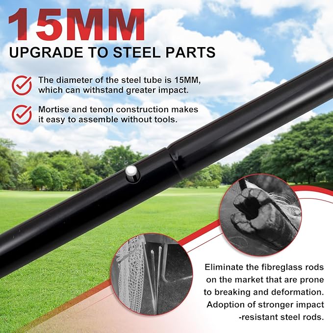 BOHEN 11x5.5 FT/9x5 FT/6x4 FT Portable Metal Soccer Goal for Backyard with Carry Bag - Fun for Outdoor Indoor Training Games for Kids and Adult, Easy Storage and Transportation
