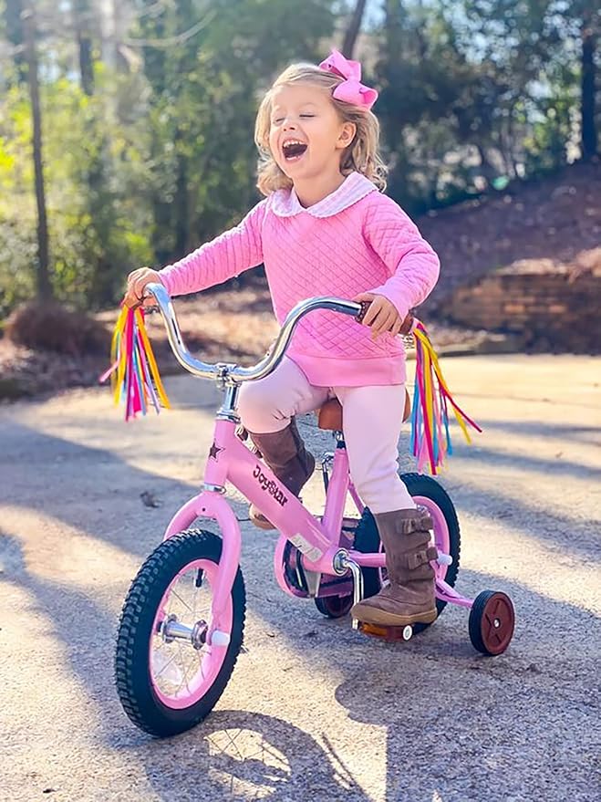 JOYSTAR Vintage Kids Bike with Training Wheels & Basket, 12 14 16 Inch Girls Bike for 2-7 Years Old, Children Bicycles, Multiple Colors