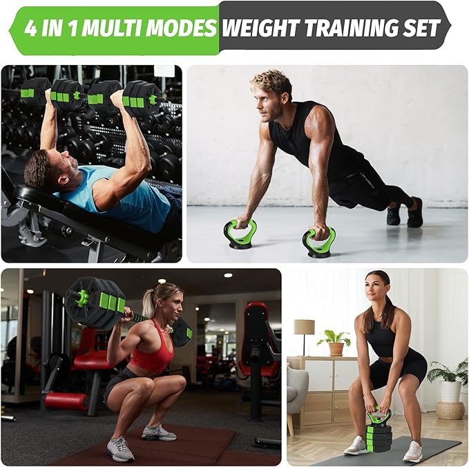 3-In-1 Octagonal Adjustable Dumbbell Set, 44/88LBSFree Weights Dumbbells with Anti-Slip Handle for Men & Women, Versatile Dumbbells Set of 2 with Connector, Perfect for Home Gym