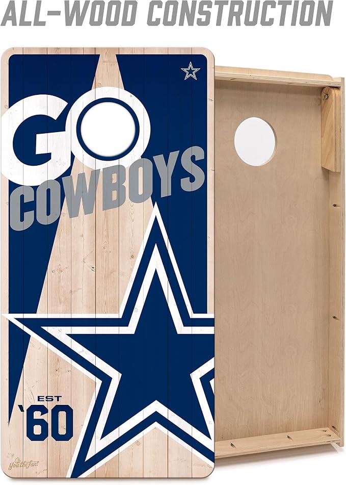 YouTheFan NFL 2’ x 4’ Professional Wood Cornhole Game