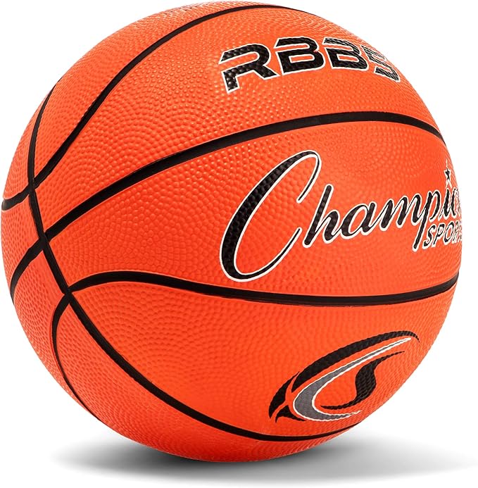 Champion Sports Rubber Basketballs – Heavy Duty Pro-Style, Indoor/Outdoor Use, Premium Basketball Equipment for Physical Education, Various Sizes & Colors (Size 3, 5, 6, 7)