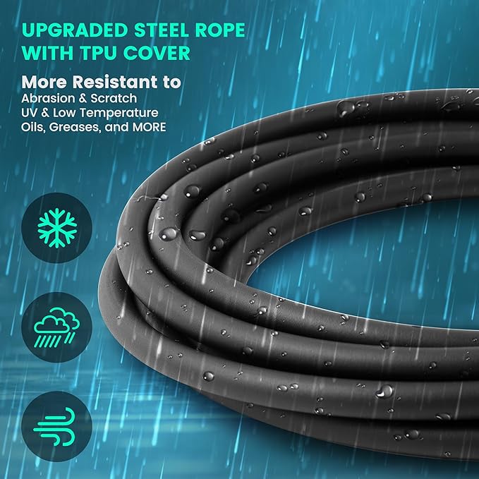 FEECCO 1/2 lb Weighted Jump Rope for Boxing, Cardio, Crossfit Workout, 8~11ft Range Adjustable Length Steel Ropes with Ball Bearings and Metal Handles, Suitable for Men and Women