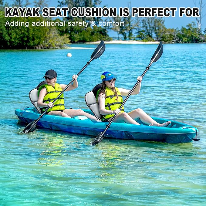 Thickened Kayak Seat with Back Support, Sit On Top Cushioned Canoe Backrest Molded Foam Seat for SUP Paddle Board Fishing Boat Long Trip