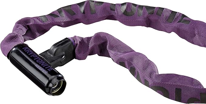 Kryptonite Keeper 785 Bike Chain Lock, 2.8 Feet Long Heavy Duty Anti-Theft Bicycle Chain Lock with Keys for Bike, Motorcycle, Scooter, Bicycle, Door, Gate, Fence,Purple