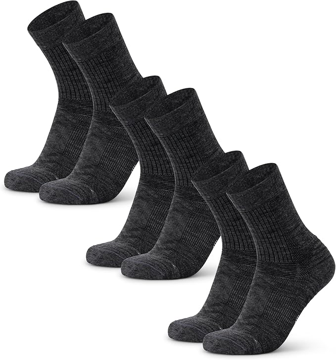 DANISH ENDURANCE Light Hiking Socks, Merino Wool Socks, Anti Blister, Sweat Wicking, Breathable, Men & Women, 3 or 5-Pack
