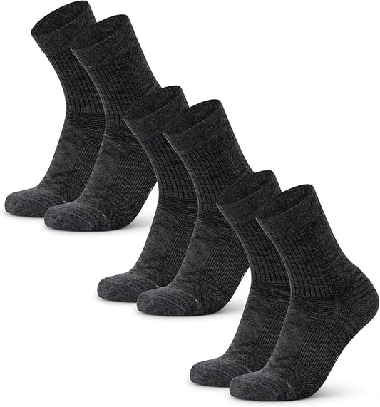 DANISH ENDURANCE Light Hiking Socks, Merino Wool Socks, Anti Blister, Sweat Wicking, Breathable, Men & Women, 3 or 5-Pack