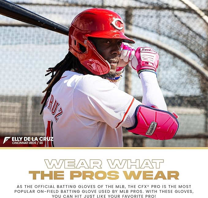 Franklin Sports MLB Baseball Batting Gloves - CFX Pro Adult + Youth - Baseball + Softball - Multiple Sizes + Colors