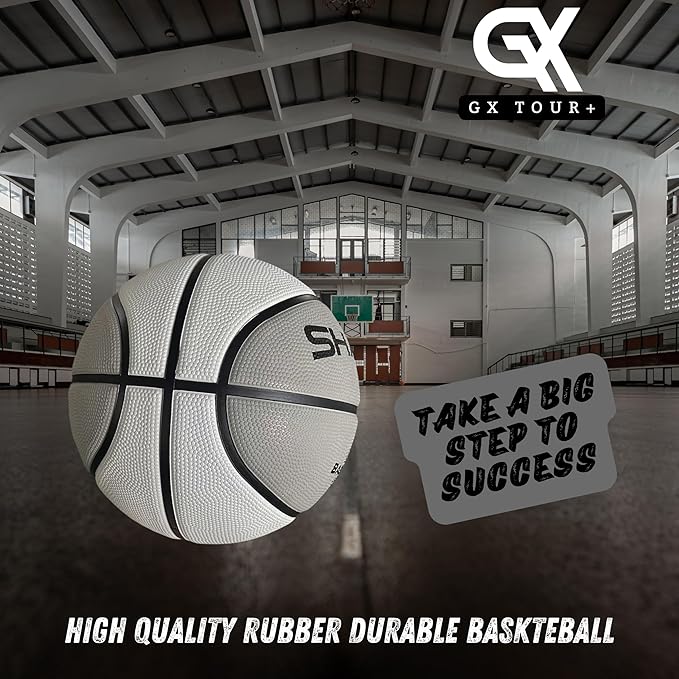 Shadow Limited Edition Basketball, Regulation Size 7, 29.5 inches, White Grey. Indoor and Outdoor. Great Gift idea.