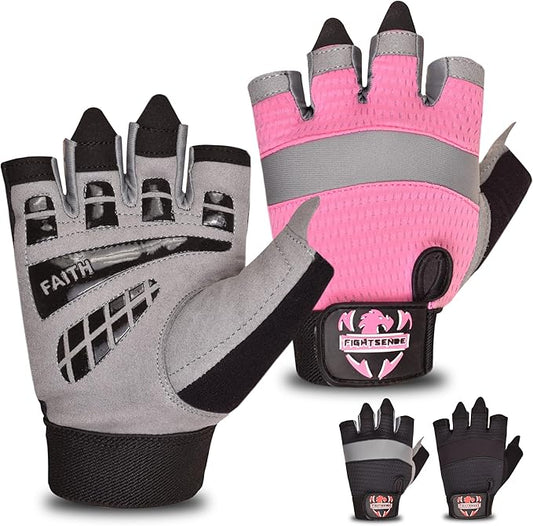 FIGHTSENSE Workout Gloves for Men and Women,Weight Lifting Gloves with Enhanced Grip,Padded Palm,Adjustable Wrist Straps and Breathable Design for Optimal Performance & Comfort in Gym