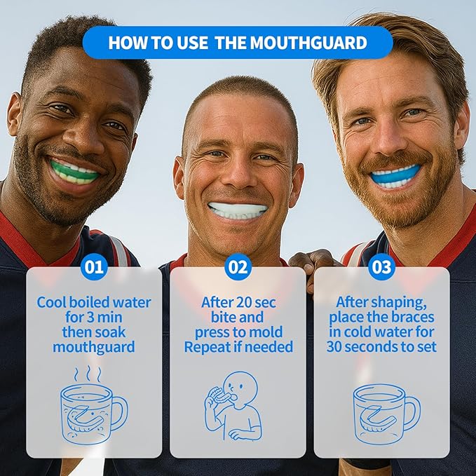 8 Pcs Sports Mouth Guards Adults and Junior Sports - Black Mouth Pieces Tooth Protector for Boxing Basketball Football Mouth Guard for Braces