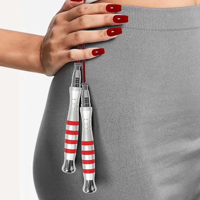 Speed Jump Rope - No-Screw Design, 360° Rotation, Non-Slip Silicone, Weighted, Includes 2 Handles, Portable Fitness Tool for Boxing