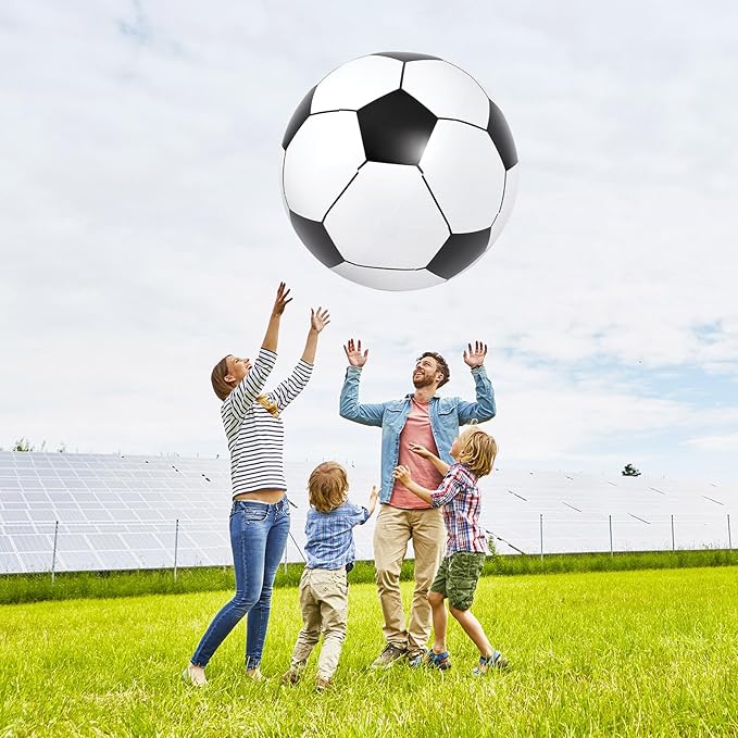 Lewtemi Giant Inflatable Sports Balls Large Inflatable Beach Ball Baseballs Soccer Rainbow Basketball Football for Sport Birthday Party Favor(4 Pcs,Soccer, Baseball, Basketball, Football,27 Inch)